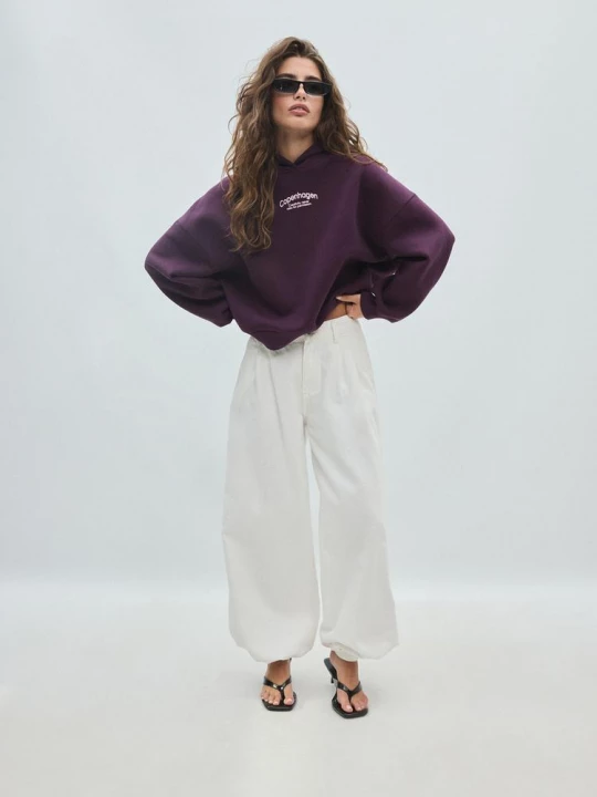 Obrázek produktu Stradivarius Oversize Mikina S Grafikou Purple