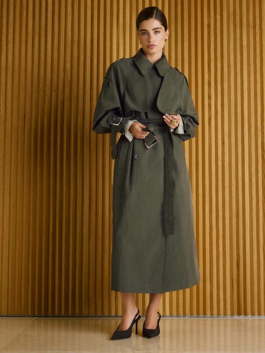 Obrázek produktu Stradivarius Oversize Trenčkot Khaki