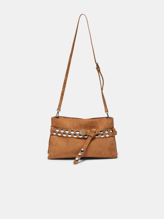Obrázek produktu Stradivarius Pásek Na Rameno S Cvočky Pale Camel