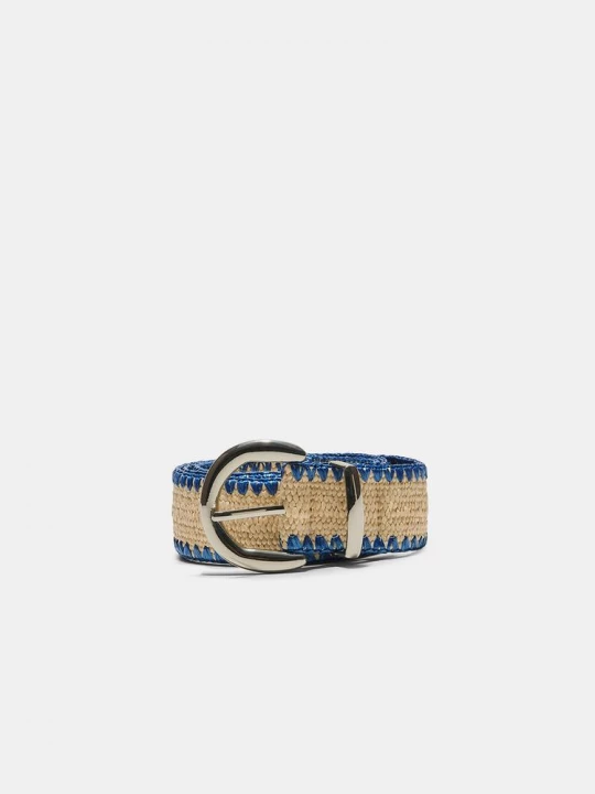 Obrázek produktu Stradivarius Pásek Z Rafie S Prošíváním Blue