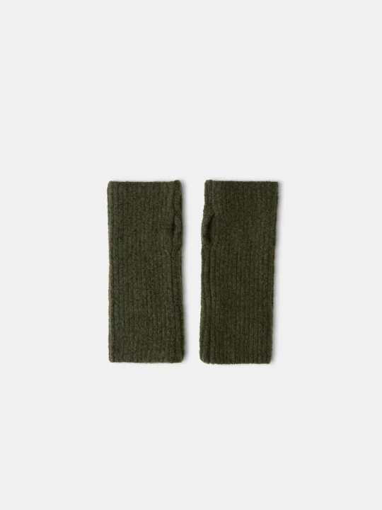 Obrázek produktu Stradivarius Pletené Rukavice Bez Prstů Khaki