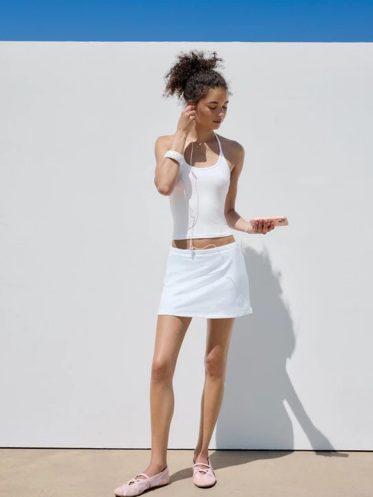 Obrázek produktu Stradivarius Pletený Top Halter Ecru