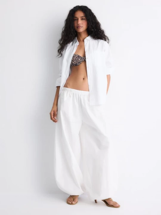 Obrázek produktu Stradivarius Popelínová Košile Basic S Kapsou White