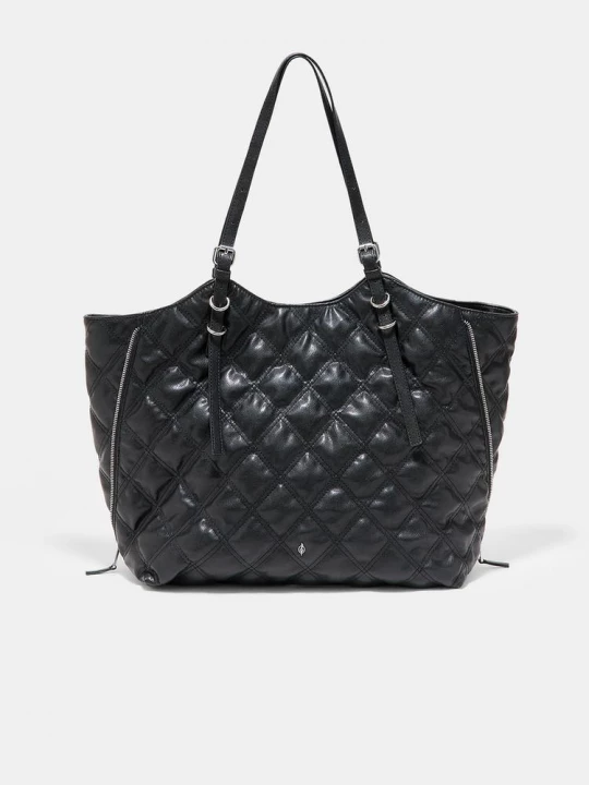 Obrázek produktu Stradivarius Prošívaná Kabelka Shopper Imitace Kůže Black