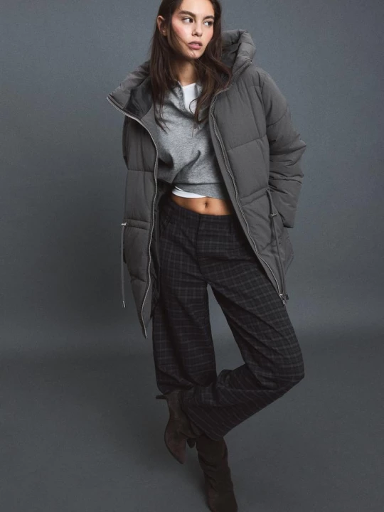 Obrázek produktu Stradivarius Prošívaný Kabát Dark Grey