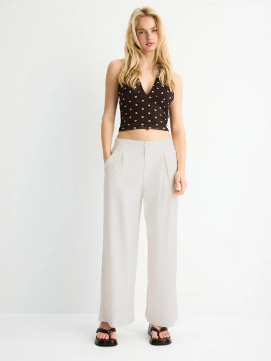 Obrázek produktu Stradivarius Rustikální Kalhoty Culottes Ecru
