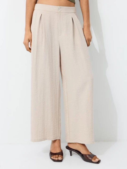 Obrázek produktu Stradivarius Rustikální Kalhoty Culottes Stone