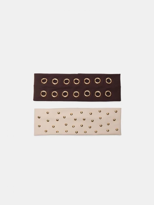 Obrázek produktu Stradivarius Sada 2 Čelenek Do Vlasů S Cvočky Brown