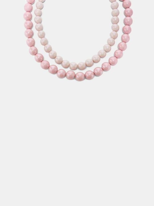 Obrázek produktu Stradivarius Sada 2 Korálkových Náhrdelníků Pastel Pink