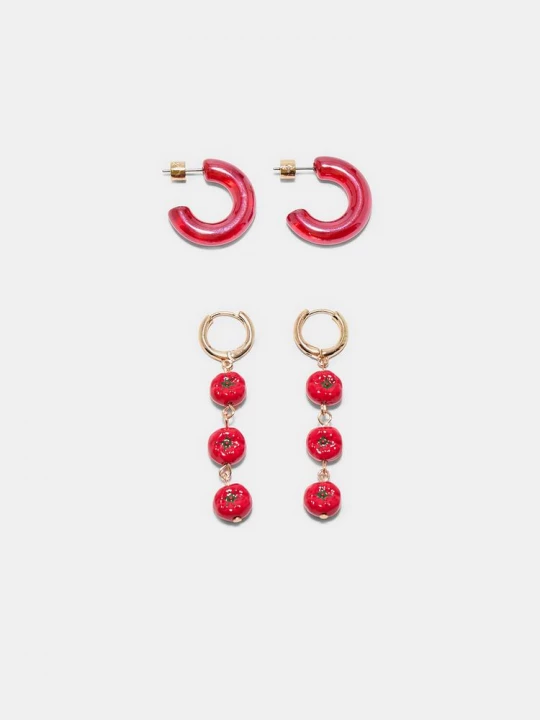 Obrázek produktu Stradivarius Sada 2 Náušnic Tomato Red