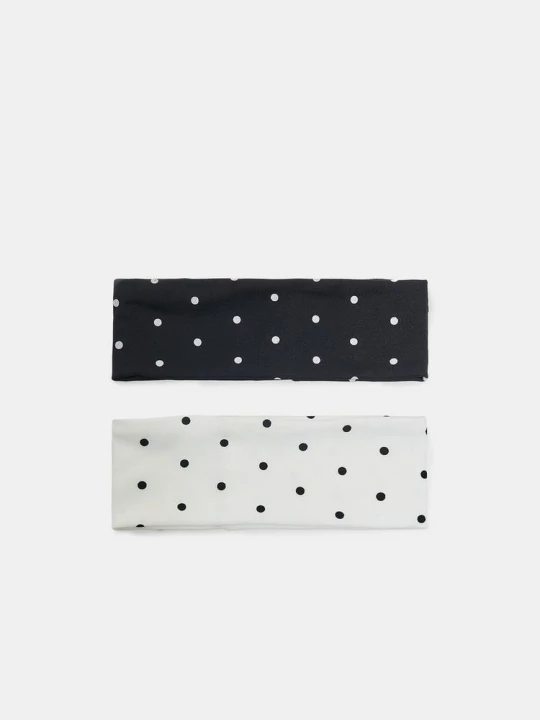 Obrázek produktu Stradivarius Sada 2 Pružných Gumiček Do Vlasů S Puntíky Black