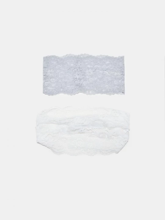 Obrázek produktu Stradivarius Sada Elastických Krajkových Gumiček Do Vlasů Pearl Grey