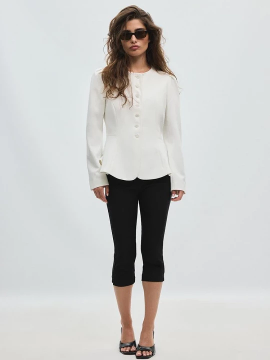 Obrázek produktu Stradivarius Sako S Peplum Střihem Ecru