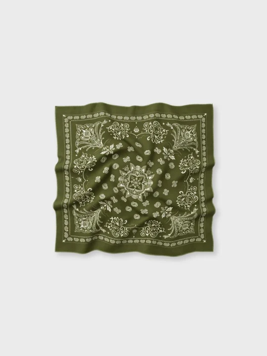 Obrázek produktu Stradivarius Šátek Bandana S Potiskem A Jemným Povrchem Khaki