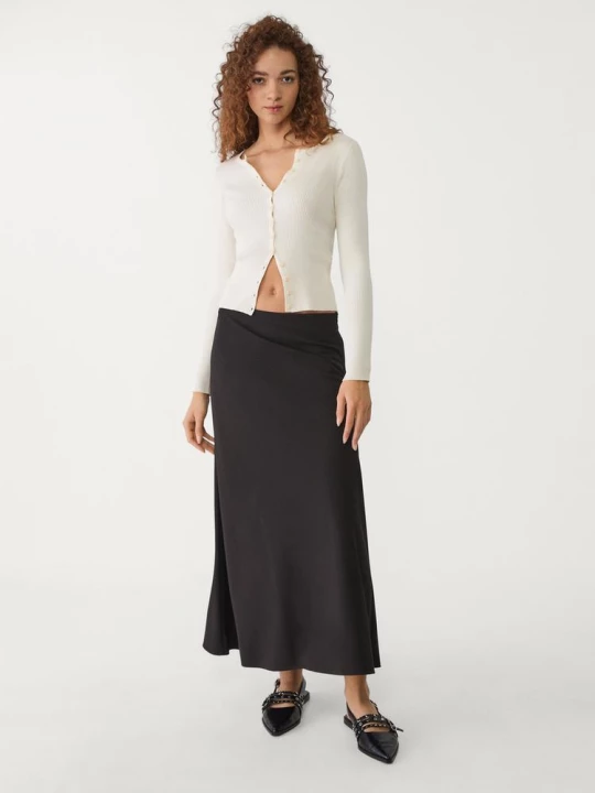Obrázek produktu Stradivarius Splývavá Vrstvená Midi Sukně Black