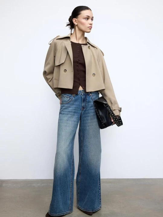 Obrázek produktu Stradivarius Splývavý Krátký Trenčkot Khaki