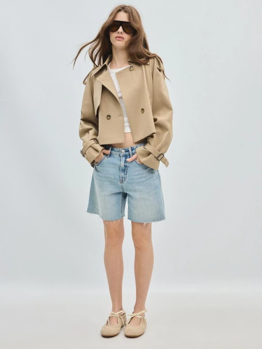 Obrázek produktu Stradivarius Splývavý Krátký Trenčkot Khaki