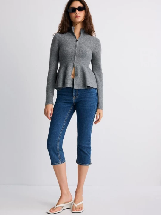 Obrázek produktu Stradivarius Svetr S Peplum Detailem Dark Grey