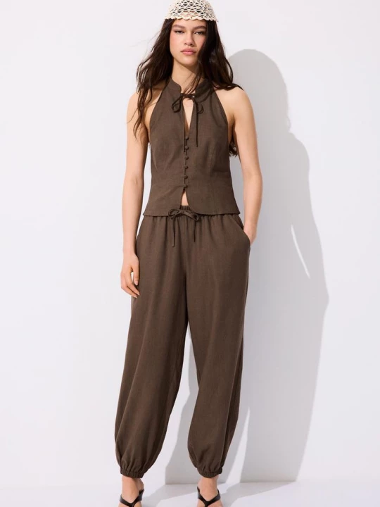 Obrázek produktu Stradivarius Top Halter S Knoflíky Brown