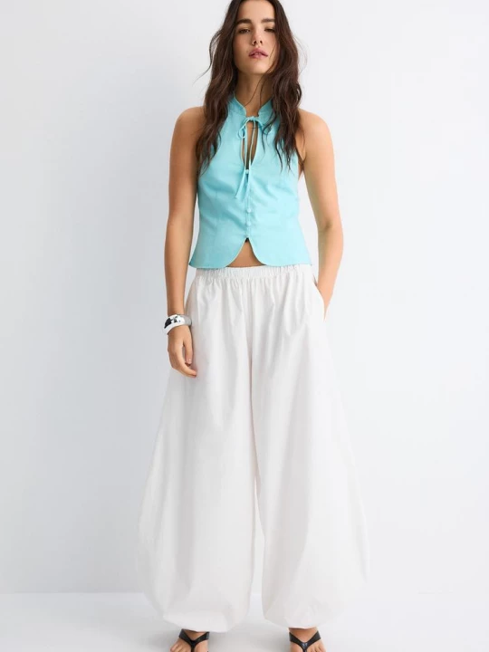 Obrázek produktu Stradivarius Top Halter Knoflíky Turquoise