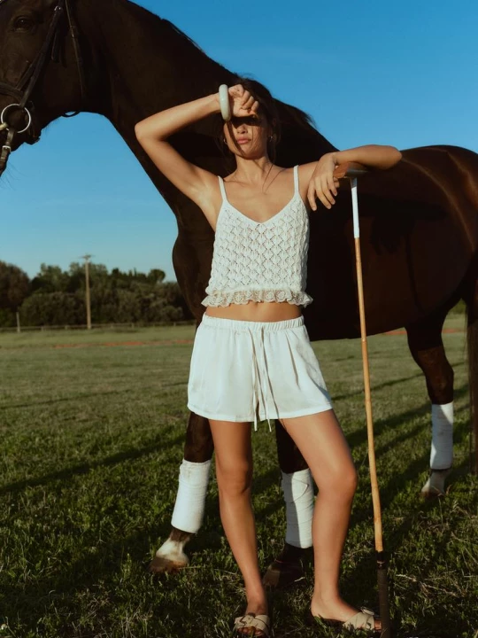 Obrázek produktu Stradivarius Top Z Různých Materiálů Vanilla