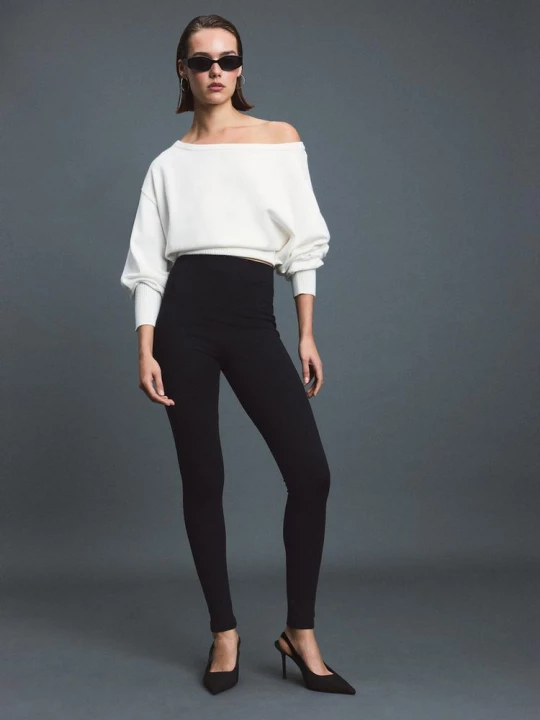 Obrázek produktu Stradivarius Úpletové Legíny Černá
