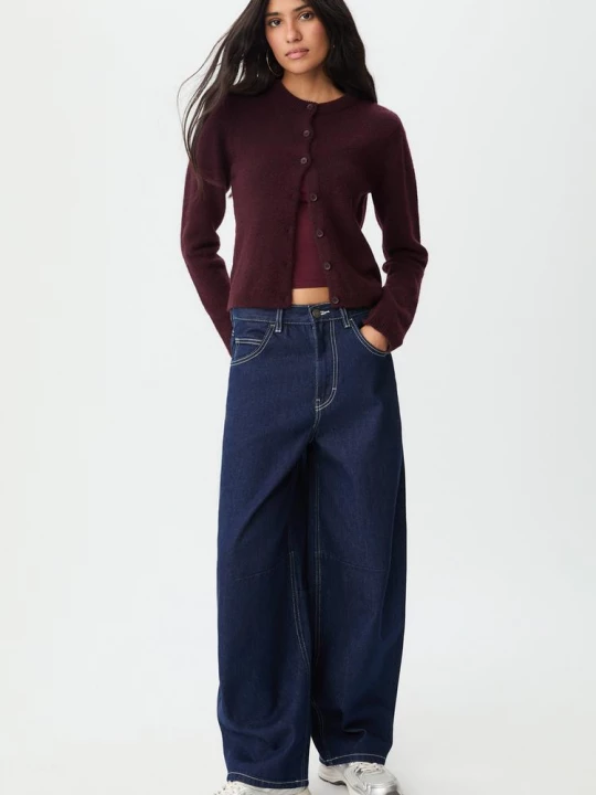 Obrázek produktu Stradivarius Úpletový Kardigan S Knoflíky Burgundy