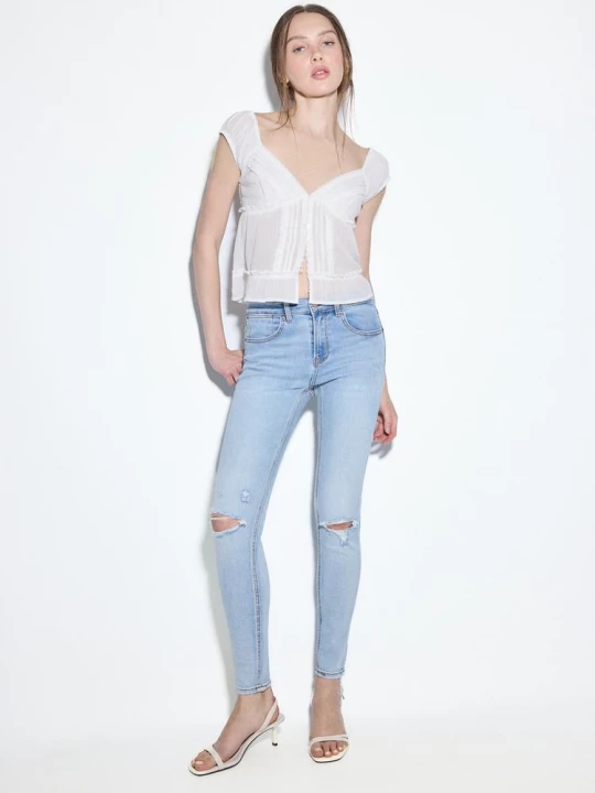 Obrázek produktu Stradivarius Úzké Džíny 1420 S Nízkým Pasem Modrý Denim