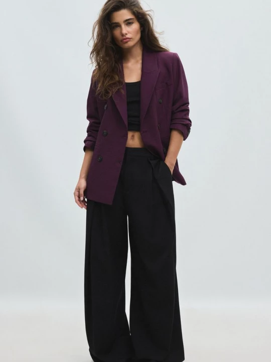 Obrázek produktu Stradivarius Vypasované Sako S Knoflíky Purple
