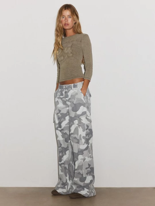 Obrázek produktu Stradivarius Vzorované Cargo Kalhoty Grey