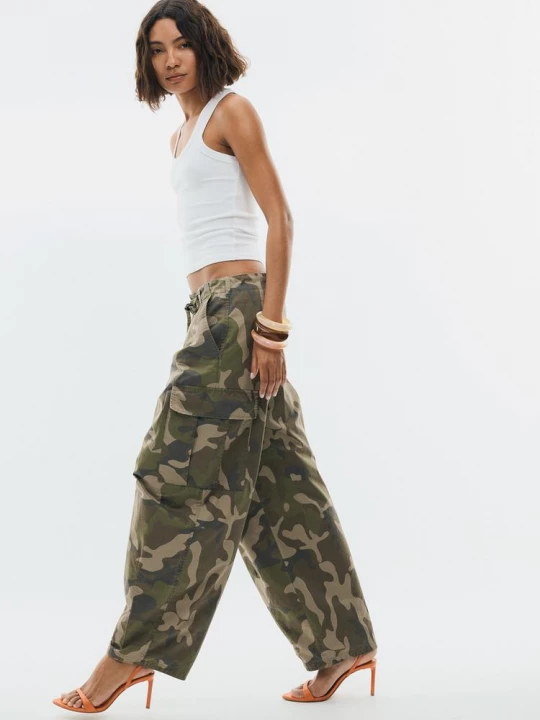 Obrázek produktu Stradivarius Vzorované Cargo Kalhoty Khaki