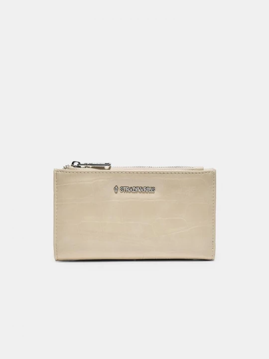 Obrázek produktu Stradivarius Základní Peněženka S Efektem Kroko Ecru