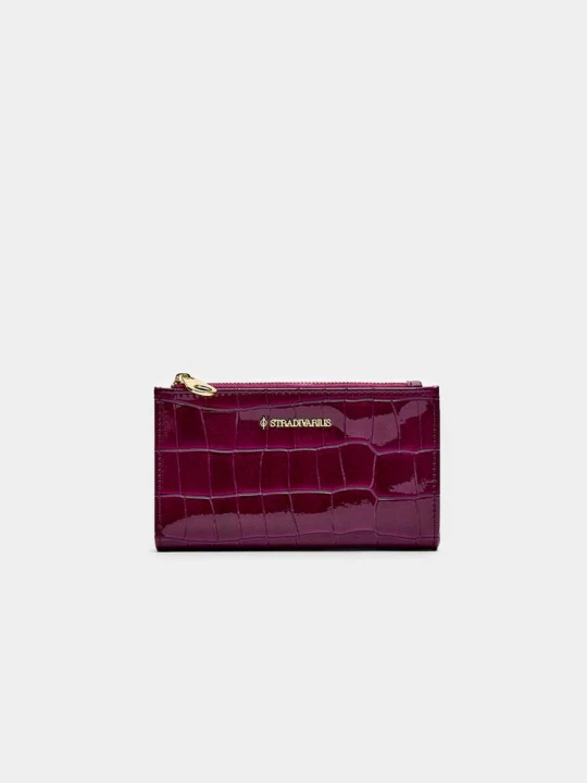 Obrázek produktu Stradivarius Základní Peněženka S Efektem Kroko Fuchsia