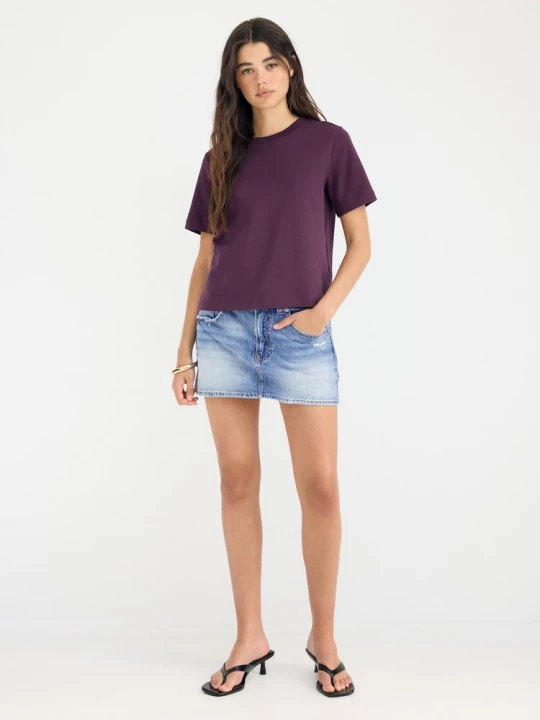 Obrázek produktu Stradivarius Základní Tričko Regular Fit S Vyšší Gramáží Purple
