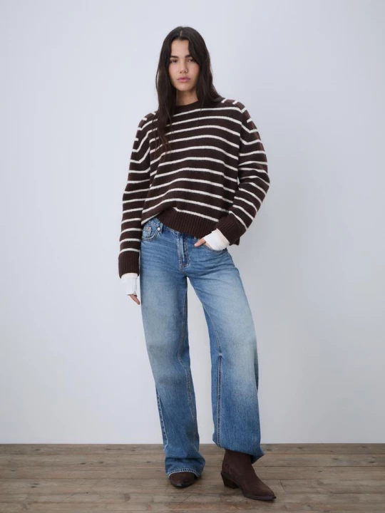Obrázek produktu Stradivarius Základní Svetr Z Měkkého Úpletu Brown