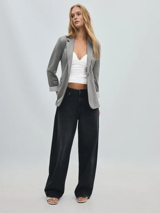 Obrázek produktu Stradivarius Základní Úpletové Sako Dark Grey