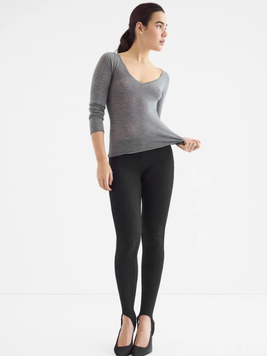 Obrázek produktu Stradivarius Základní Vlněný Svetr S Výstřihem Do V Grey Melange