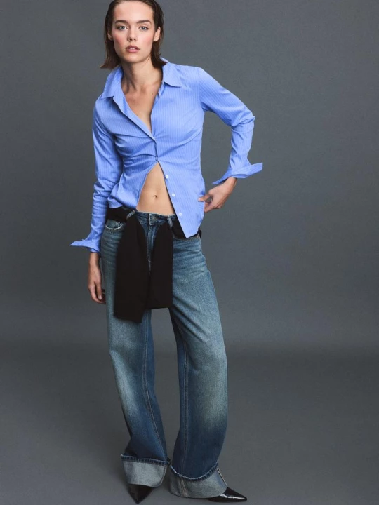 Obrázek produktu Stradivarius Základní Vypasovaná Košile Denim Blue