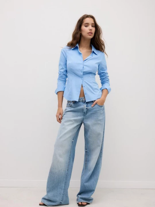Obrázek produktu Stradivarius Základní Vypasovaná Košile Sky Blue
