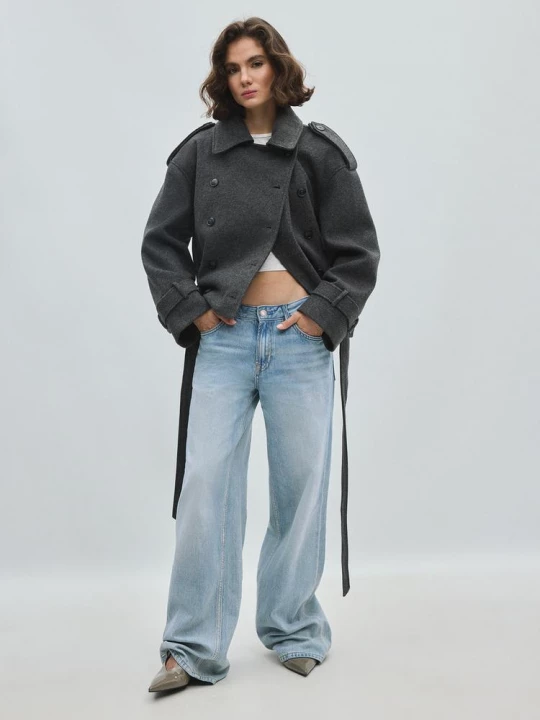 Obrázek produktu Stradivarius Zkrácený Trenčkot Dark Grey