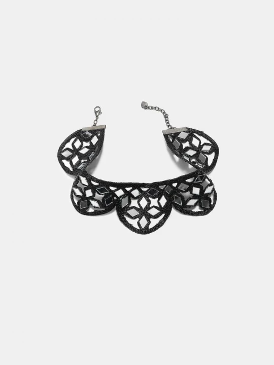 Obrázek produktu Stradivarius Zrcadlový Choker S Vlnkami Black