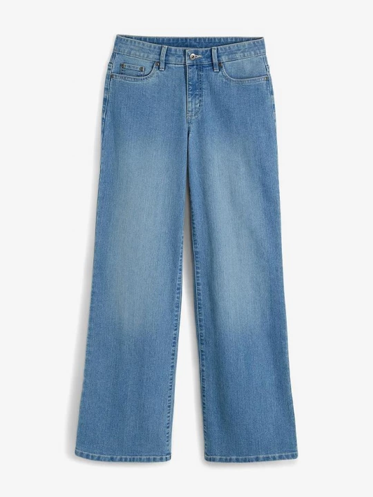 Obrázek produktu Strečové džíny Wide Leg, Mid Waist BonPrix