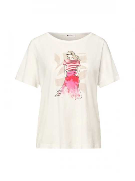 Obrázek produktu STREET ONE Tričko starobéžová / pink / červená / offwhite