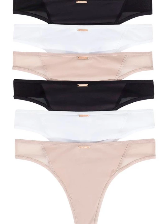 Obrázek produktu Stringi z kolekcji Feel Comfort z mikrofibry (6 par) BonPrix biały