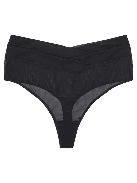 Obrázek produktu Stringi z wysokim stanem BonPrix czarny