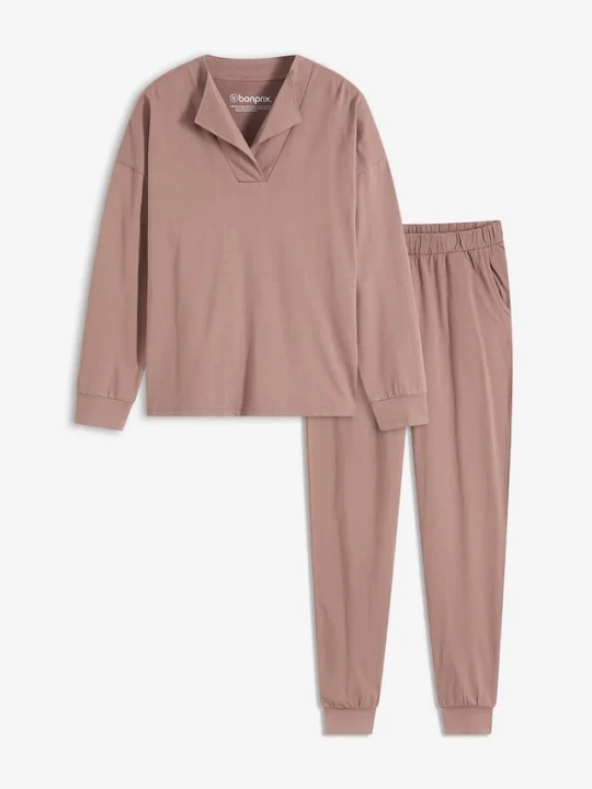 Obrázek produktu Strój domowy z miekkiej bawełny, oversize BonPrix brązowy