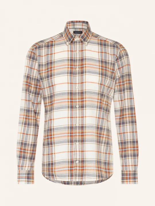 Obrázek produktu Strokesman's Flanelová Košile Regular Fit krémová / šedá / oranžová