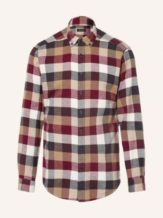 Obrázek produktu Strokesman's Flanelová Košile Slim Fit tmavě červená / béžová / černá