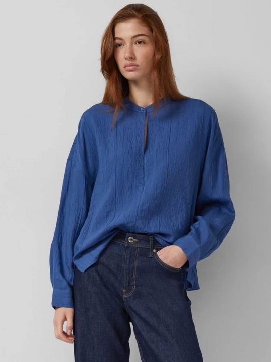 Obrázek produktu Strukturierte Oversize Bluse im Viskosemix s.Oliver modrá