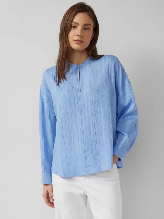 Obrázek produktu Strukturierte Oversize Bluse im Viskosemix s.Oliver modrá